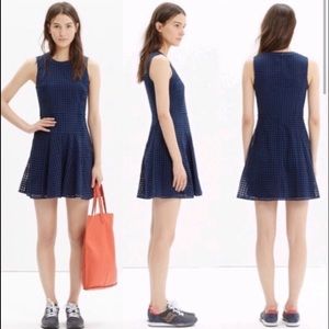 Madewell sunshade eyelet dress navy blue